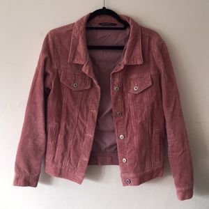 pink corduroy jacket from brandy melville